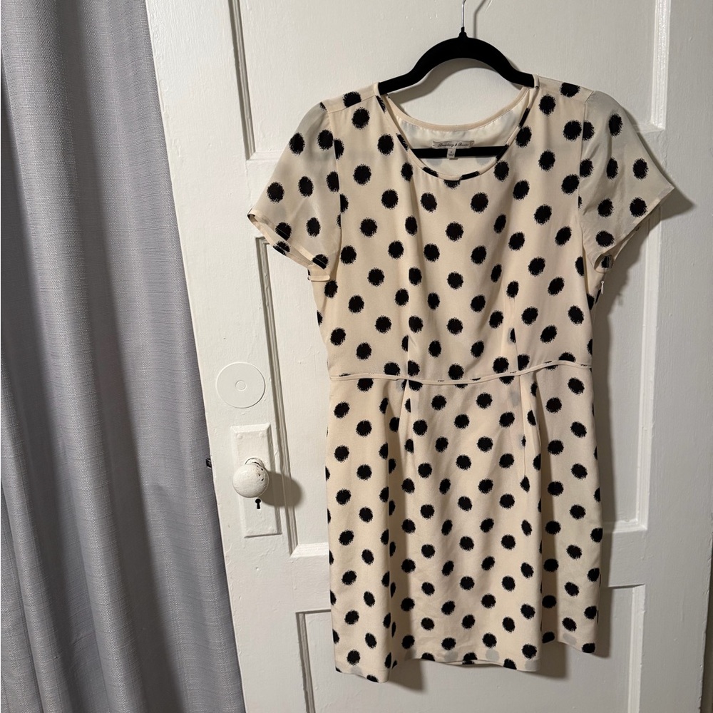 Broadway and Broome Cream Polka Dot Silk Mini Dress Women’s Sz 6 Wedding Office